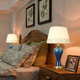 LENmzpomA Desk Lamp, Nightstand Lamp Blue Table Lamps