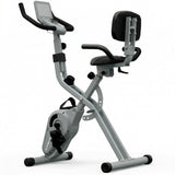 BARWING Stationary Exercise Bike for Home Workout, 5 IN 1 Foldable Indoor Cycling Bike for Seniors, 12 LBS Flywheel,350LB Capacity, 16-Level Magnetic Resistance, Seat Backrest Adjustments