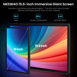 MESWAO 15.6 inch Tablet, Large Screen Android 14 Tablet with 6G+128G (Real)+2TB TF Card Expand, G99 CPU, 1080P FHD Big Screen, 30W Fast Charger, 5+32MP Cameras (2026 Black)