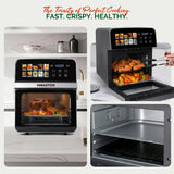 MIRASTON 10QT Air Fryer Toaster Oven Combo with 10 Presets, Family Size Compact Oven for Roasting Whole Chicken/Double Cooking