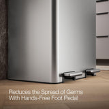 Kohler K-23828-ST 82-Liter Stainless Steel Dual-Bin Step Trash Can, Fingerprint Resistant, Soft-Close Lid, Kitchen or Office