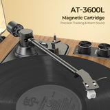 High-Fidelity Bluetooth Record Player with Speakers All-in-One Turntable for Vinyl Records Featuring AT-3600L Cartridge, Belt Drive, 2-Speed (33/45 RPM) Perfect for Music Lovers & Audiophiles