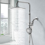 SINGSUO Filtered Rain Shower Head with Handheld Spray Combo, High Pressure Dual Shower Head with Filter for Hard Water, Modern Magnetix Double Shower Head and Handle Set, Adjustable Lift Bar (Chrome)