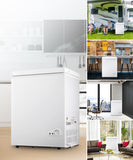 rosmena Chest Freezer, Deep Freezer 5 Cubic Feet with Removable Baskets & 6 Adjustable Temperature & Top Open Door