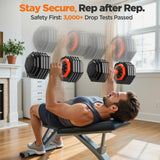 2026 Updated Adjustable Dumbbell Set of 2, 10-in-1 Weights Dumbbell Set with Storage Box, 50lbs/25lbs Adjustable Weights with Anti-slip Silicone Grip, Weight Set For Home Gym Suit both Men and Women