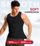 Nebility Compression Shirt Men Tank Top Compression Undershirt Mens Shapewear Body Shaper Waist Trainer Tummy Control Vest, Black - Large