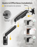 monTEK Single Monitor Wall Mount, Wobble-Free Spring, 17–32" Full Motion