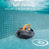 CliBot S1 Cordless Pool Vacuum, Automatic Pool Cleaner Robot with 120 Min Runtime, Powerful Dual-Motor, Auto Park, 2 Cleaning Paths, for Above Ground Pools and Flat In-Ground Pools up to 850 Sq.Ft
