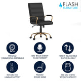 Flash Furniture Whitney Mid-Back Swivel LeatherSoft Desk Chair with Wheels