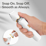 KINGTEE 5-in-1 Electric Bikini Trimmer for Women – IPX7 Waterproof Shaver, Cordless Body & Facial Razors for Women, Ceramic Blades, USB-C Rechargeable, Painless Hair Removal Kit (White)