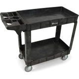 Simpli-Magic Rolling Utility Cart on Wheels, Heavy Duty with Ergonomic Handle, Deep Shelves for Garage, Warehouse, Workshop, 600-Pound Capacity, 40x33x17-Inch, Steel, Black
