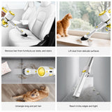 Honki Cordless Vacuum Cleaner for Home, Powerful Stick Vacuum with Rechargeable Battery, Green Light Anti-Tangle Brush, 6-in-1 Lightweight Handheld Vacuum for Pet Hair, Hard Floor, Carpet, Yellow