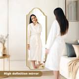 WallBeyond Arched Full Length Mirror Wall Mounted, 65"x22" Gold Metal Frame Full Body Mirror for Bedroom, Living Room, Hanging or Leaning Against Wall Full Size