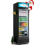 BODEGACOOLER Commercial Beverage Refrigerator, 12.5 Cu. Ft Black Commercial Merchandiser Refrigerator, LED Light/Adjustable Shelves