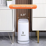 funest Bathroom Trash Can, 3.3 Gallon Slim Trash Can with Lid,