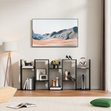 Set of 2 Geometric Bookcase, S-Shaped Modern Bookshelf, Room Divider Bookshelf