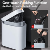 Bathroom Trash Can with Lid, 3.5 Gallon Slim Touchless Sensor Trash Can, Automatic Suction Smart Trash Can