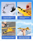 ANTSIR F22 Raptor RC Airplane, Durable Foam Remote Control Jet with Gyro & LED Lights, 2 Rechargeable Batteries, 2.4GHz RC Glider Toy Gift for Kids Boys Girls Adults