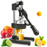 Cast Iron Manual Juicer – Heavy-Duty Hand Press Orange & Lemon Squeezer, Commercial Grade Hand Juicer Press (Black)