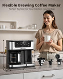 AIRMSEN 12-Cup Programmable Dual Coffee Maker – Single Serve Machine for K-Cup Pods & Ground, 1000W Fast Brew, Delay Start, 2H Keep Warm, Touchscreen, 60oz Tank, Glass Carafe – Home & Office