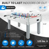 Garlando G-500 Foosball Table, 50” Inch, Weatherproof, Indoor & Outdoor - Premium Soccer Table for Game Room, Bars, and Patios, Includes 10 Balls, white (26-7938)