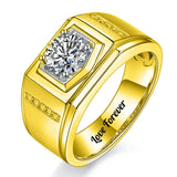 Oseew Mens moissanite Ring Gold Men Round Cut Moissanite Rings Mens moissanite Ring 14k Gold Mens Moissanite Wedding Band