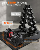 Rendpas Adjustable Dumbbells Set of 2, 1-Sec Adjustable Weights Dumbbells Set, 10 in 1 Dumbbell Set with Anti-Slip Texture Handle, Weight Set For Home Gym Suit both Men and Women