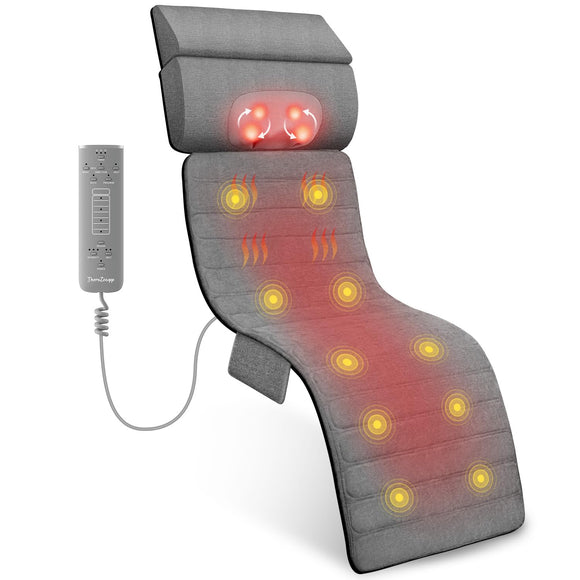 Full Body Massage Mat with Heat, Removable Neck Massager, Back Massager Pad, Massage Chair Full Body THERAZZAGGE