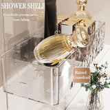 Lae Nuvole Adhesive Shower Caddy 4-Pack, Wall Bathroom Organizer, Clear