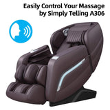 Massage Chair, Full Body Zero Gravity Recliner with AI Voice Control, SL Track, Bluetooth, Yoga Stretching, Foot Rollers (Brown) iRest