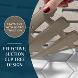 SlipX Solutions Weighted Non Slip Bath Mat for Textured Tub & Shower Surfaces, Patent Pending, Anti Slip Bathtub Safety Without Suction Cups, Doesn’t Float, Works on Tile & Stone 31” x 15”, Tan