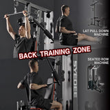 Mikolo Home Gym, Workout Station with 150LBS Weight Stack, Multifunctional Home Gym Equipment with Pulley System for Full Body Strength Training Mikolo