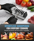 LEFUGO Electric Knife Sharpener for Kitchen Knives, Detachable Sharpening Head, 3-Stage Knife Sharpener Electric, 100% Diamond Abrasive, 15-Degree Precision Angle, Fast Sharpening, Polish (Silver)