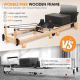 Pilates Reformer, PAETA 92" Wooden Pilates Reformer Machine with Springs