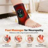Cordless Neuropathy Foot Massager, Ankle Massager for Pain Relief, Ankle Heating Pad Plantar Fasciitis Relief, Black