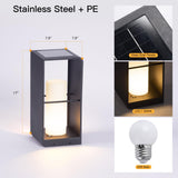 MVBT 17" Tall Solar Floor Lamp, 3000K LED Solar Lanterns Outdoor Waterproof, Modern Outdoor Lights for Patio, Large Pathway Lights Solar Powered, Dusk to Dawn Floor Lamps for Yard Pathway Garden Porch