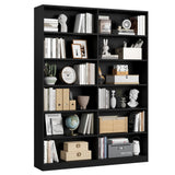 Bookshelf and Bookcase, 6-Tier Double Wide Bookshelves, Freestanding Display Storage Shelves,
