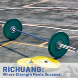 RICHUANG 7ft Olympic Barbell, Weightlifting Barbell 28mm 45lb - 500/700/1000lbs Capacity with Smooth Spinning Sleeves, Olympic Bar Fits 2" Plates, for Snatch Clean Jerk - Home Gym Training (Silver-Blue-500LBS)