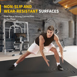 CAMBIVO Large Exercise Mats for Home Workout, 6' x 4' x 7 mm Extra Thick Workout Mats for Home Gym, Gym Mats for Jump Rope, Weights, Cardio, Fitness, Shoe-Friendly (Black) CAMBIVO