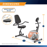 Marcy Recumbent Exercise Bike with Resistance ME-709 MARCY