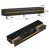 NessCarsti 86" Mid Century Modern TV Stand for 70/75/80/85 Inch Television