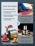 Electric Meat Grinder, Sausage Stuffer with 3 Sausage Tubes, 2 Blades, 3 Plates, 3200W Max, Meat Grinder Heavy Duty for Home Kitchen Use, Stainless Steel (Black)