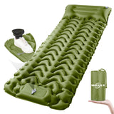 Sleeping Pad, Ultralight Inflatable Sleeping Pad for Camping, Built-in Pump, Ultimate for Camping (Green) MOXILS