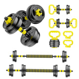 HUAYA Adjustable Dumbbell Set, 10-90lbs Free Weights with Connector – 4 in 1 Dumbbells, Barbell, Kettlebell & Push Up Stand, Adjustable Weights Set (Orange 30lbs (15lbs*2))