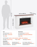 VEVOR 65.5 inch Freestanding Fireplaces, 1500W 5120BTU Fake Electric Fireplace Stove Heater with Mantel, Overheating Protection, Adjustable Flames,Timer, Remote, for Living Room,Bedroom