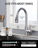 Hiqufet Touchless Kitchen Sink Faucet with Pull Down Sprayer, Stainless Steel Smart Motion Sensor Faucet for Pot Filler, Farmhouse Camper Bar Sink Laundry Room, Brushed Nickel