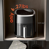 WHUTO Compact Air Fryer, 9-in-1 with Smart Digital Color TouchScreen Air Fryers, View Window, Air Fry, Roast, Bake,Reheat, Dehydrate, 12 Presets,Dishwasher Safe Basket & Less Oil Nonstick,4.2QT