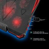 NCRD Laptop Cooling Pad, 5 Quiet Fans Cooler Pad, Portable Ultra-Slim Quiet Laptop Notebook Cooler Cooling Pad Stand