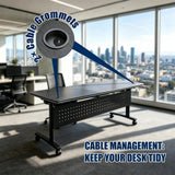 Modular Conference Tables with Silent Wheels and 2 Cable Grommets Modern Flip-Top Training Table