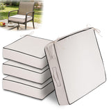 22x22 inch Outdoor Chair Cushions Set of 4,Cream Patio Chair Cushion with Handle and Ties